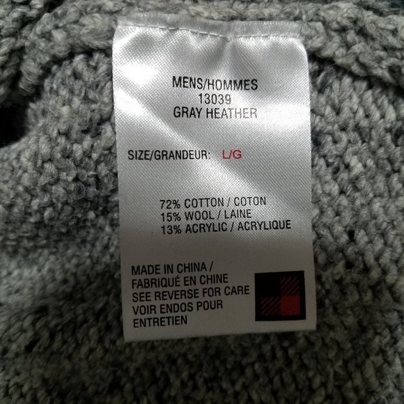 Woolrich Woolen Mills gray wool blend sweater men's size large 13039 - Picture 6 of 9
